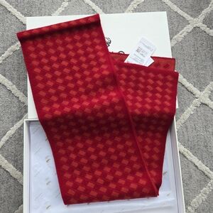 Wool Red Check Jacquard Scarf With GIFT BOX